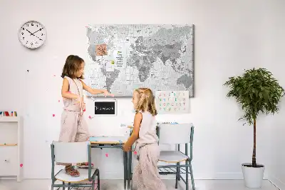 Nástěnka do dětského pokoje Školní politická mapa světa