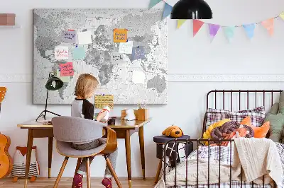 Nástěnka do dětského pokoje Školní politická mapa světa