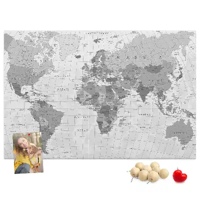 Nástěnka do dětského pokoje Politická mapa světa