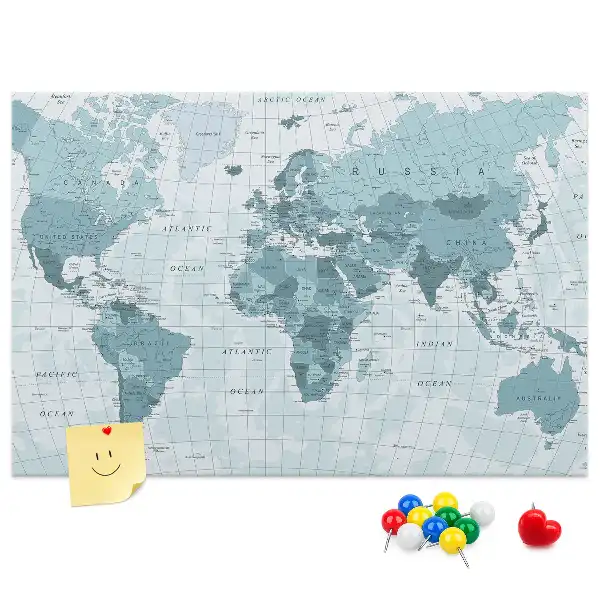 Nástěnka korková Politická mapa světa