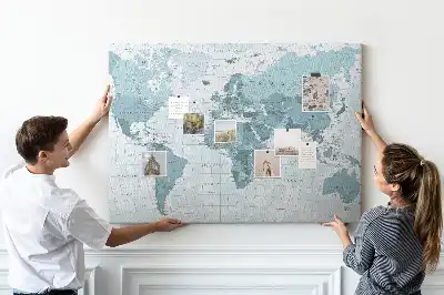 Nástěnka korková Politická mapa světa