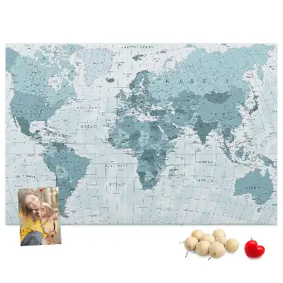 Nástěnka korková Politická mapa světa