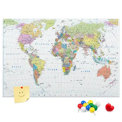 Nástěnka korková Politická mapa světa