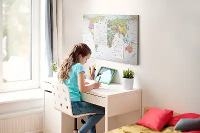 Nástěnka korková Politická mapa světa