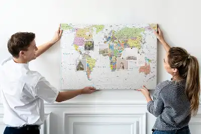 Nástěnka korková Politická mapa světa