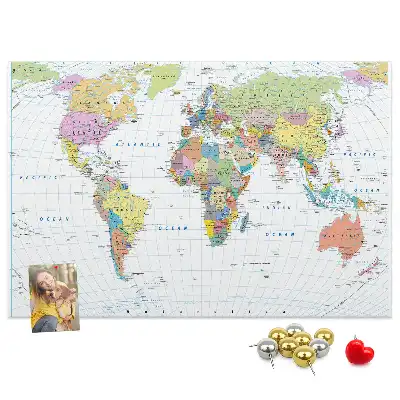 Nástěnka korková Politická mapa světa