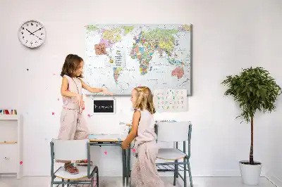 Nástěnka korková Politická mapa světa