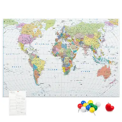 Nástěnka korková Politická mapa světa