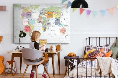 Nástěnka korková Politická mapa světa