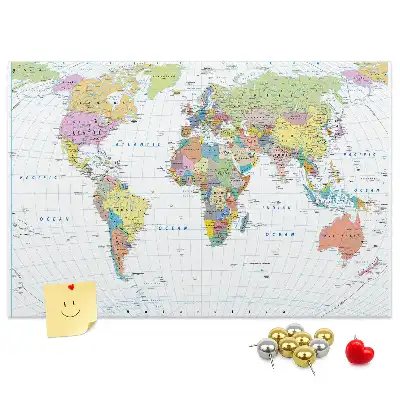 Nástěnka korková Politická mapa světa