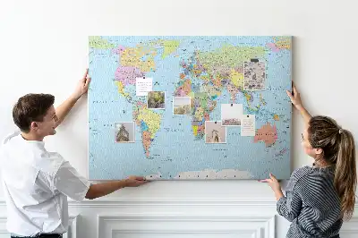 Korková tabule Politická mapa světa