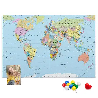 Korková tabule Politická mapa světa