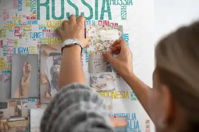 Nástěnka do dětského pokoje Mapa s názvy zemí
