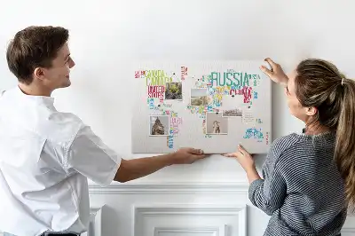 Nástěnka do dětského pokoje Mapa s názvy zemí