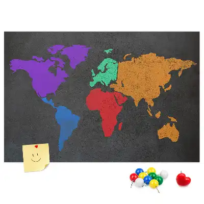 Nástěnka korková Mapa světa