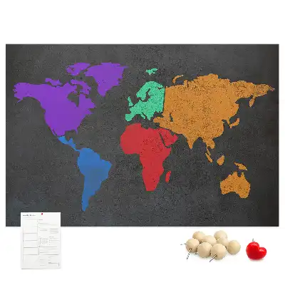 Nástěnka korková Mapa světa