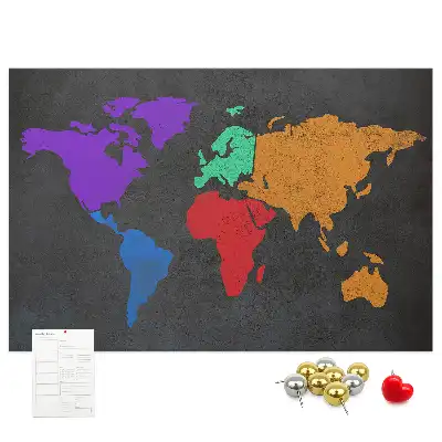 Nástěnka korková Mapa světa