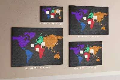 Nástěnka korková Mapa světa