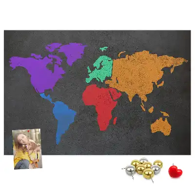 Nástěnka korková Mapa světa