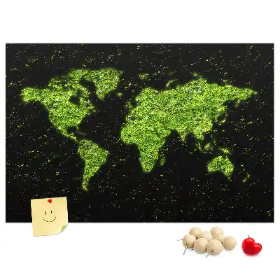 Nástěnka do dětského pokoje Celý zemský glóbus pevniny