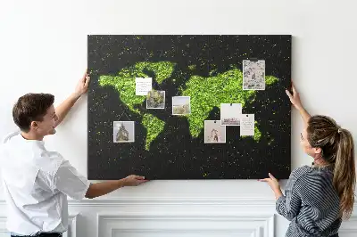 Nástěnka do dětského pokoje Celý zemský glóbus pevniny