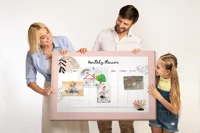 Nástěnka do dětského pokoje měsíční plánovač s motivem květin