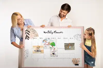 Nástěnka do dětského pokoje měsíční plánovač s motivem květin