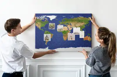 Korková nástěnná mapa světa