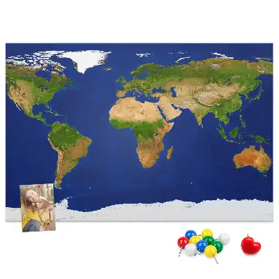 Korková nástěnná mapa světa