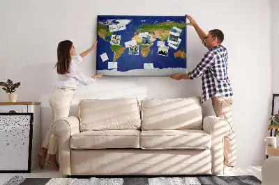 Korková nástěnná mapa světa