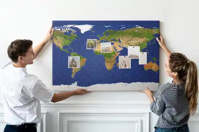 Korková nástěnná mapa světa