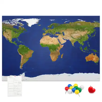 Korková nástěnná mapa světa