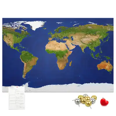 Korková nástěnná mapa světa