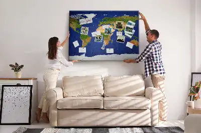 Korková nástěnná mapa světa