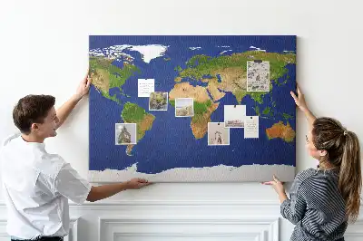 Korková nástěnná mapa světa
