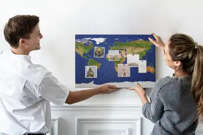 Korková nástěnná mapa světa