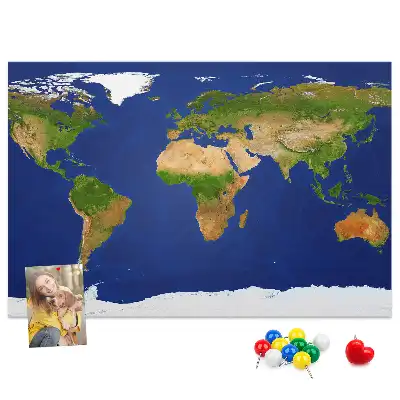 Korková nástěnná mapa světa