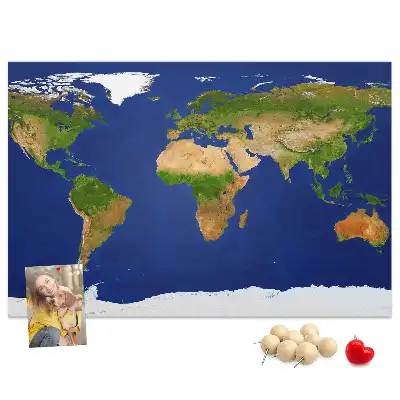 Korková nástěnná mapa světa