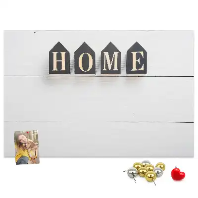 Dekorativní korková nástěnka s nápisem Home