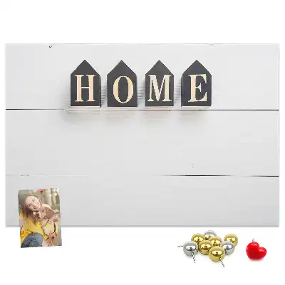 Dekorativní korková nástěnka s nápisem Home