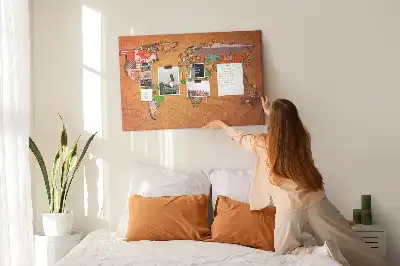 Nástěnka do dětského pokoje Mapa světa s vlajkami