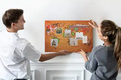Nástěnka do dětského pokoje Mapa světa s vlajkami