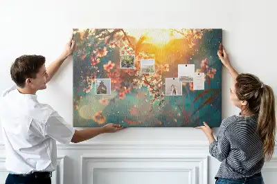 Nástěnka korková Jarní květiny