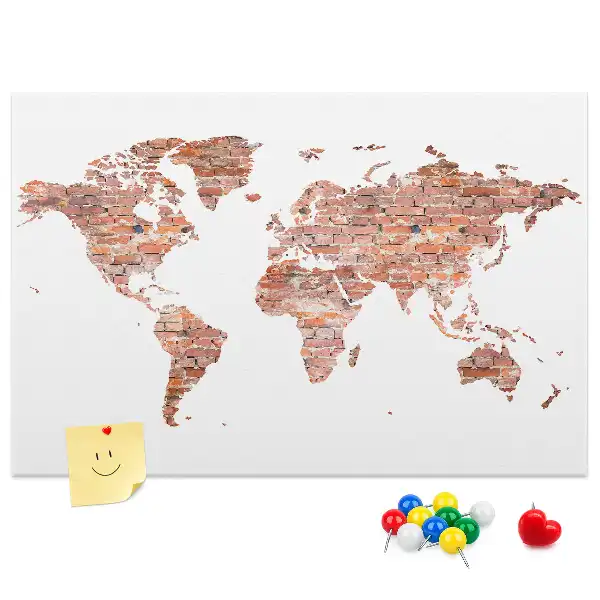 Nástěnka korková Stará cihlová mapa