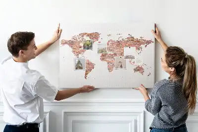 Korková nástěnka Stará mapa z cihel