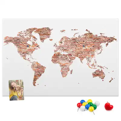 Nástěnka korková Stará cihlová mapa