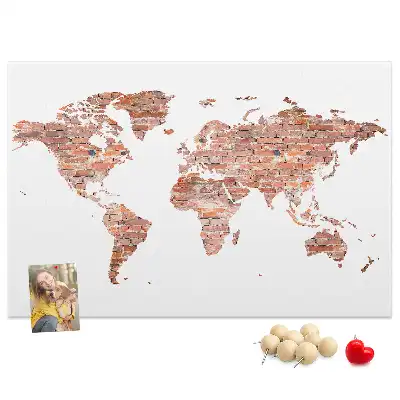 Nástěnka korková Stará cihlová mapa
