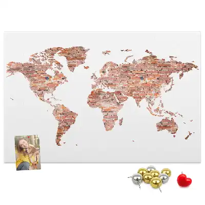Korková nástěnka Stará mapa z cihel