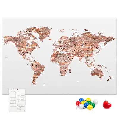Korková nástěnka Stará mapa z cihel