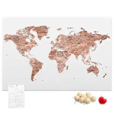 Nástěnka korková Stará cihlová mapa